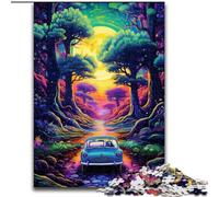 Neon Car in Nature Puzzles for Adults And Teenagers, for Age 14 Years And over Stress Relief Christmas Game Presents for Women (50x75cm)