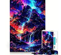 Neon Cascade Hard Jigsaw Puzzle for Adults 1000 Pieces Think Toy Peaceful Fun Clean Cut Fine Art Piece (50x75cm)