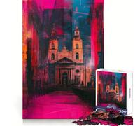 Neon Cathedral Interior 1000 Piece Jigsaw Puzzles for Teenagers Jigsaw Reason Skill Toy Shared Fun Tight Cut Wall Art Decor (38x52cm)