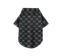 Neon Cheshire Cat Glow Pattern Summer Dog Shirt Vest Button Up Breathable Cool Short Sleeve Pet T-Shirt Puppy Clothes Perfect for Everyday Wear, and Photoshoots 3XL