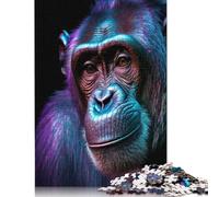 Neon Chimp Wisdom 1000 Pieces Paper Jigsaw Puzzles Unique Puzzle Creative Jigsaw Puzzles Gift for Adults,Family Game Challenge Activity 38x26cm/1000pcs
