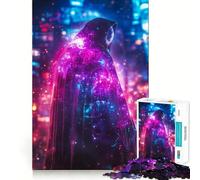 Neon City Cloak Jigsaw Puzzles for Adults1000 Piece Mind Exercise Toy Indoor Fun Precision Cut (38x52cm)