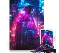 Neon City Cloak Jigsaw Puzzles for Adults1000 Piece Mind Exercise Toy Indoor Fun Precision Cut (38x52cm)