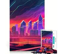 Neon City Night Life 1000 Pieces Jigsaw Puzzles for Teenagers Improve Recall Quiet Hobby Exact Edge Birthday Gift (38x52cm)