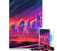 Neon City Night Life Jigsaw Puzzles for Adults 1000 Piece Logic Boost Toy Group Joy Premium Edge Bday Surprise (38x26cm)