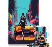 Neon City Nights Adult Jigsaw Puzzles 1000 Pieces Mind Exercise Toy Calming Play Design Assembly Amazing Present (38x26cm)