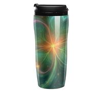Neon Clover St Day Partick Coffee Cup Reusable Travel Mug Double Wall Thermal Insulated with Lid Hot Cold Drinks