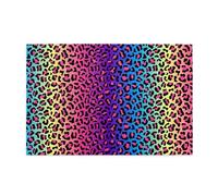 Neon Color Gradient Leopard Print, 1000 Pieces Jigsaw Puzzles, Wooden Jigsaw Family Game Wall Decor for Adults Teens