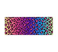 Neon Color Gradient Leopard Print,Mouse Pad Large Desk Pad Computer Keyboard Mouse Mat With Non Slip Rubber Base 30 x 80 cm
