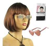 Neon color short bob wig colorful fun party costume wig suitable for party use bob bright color wig(Green)