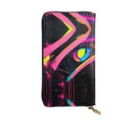 Neon color Zipper leather wallet, 7.5 * 4.1 inch long clutch bag, multiple compartments and large capacity, a good gift for friends
