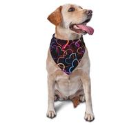 Neon Colorful Line Heart PatternDog Bandanas Cat Puppy Scarfs Washable Pet Handkerchief