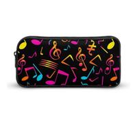 Neon Colorful Music Notes Cute Pencil Case Portable Cosmetic Bag