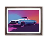 Neon Concept Car Vol.1 BLK Framed Print | A2 Walnut Framed Wall Art | Ready to Hang | Modern Vehicle Picture | Living Room Bedroom Lounge Office