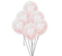 Neon Confetti Clear Latex Balloons (30cm) Pack of 6 - Transparent Premium Latex, Perfect for Parties & Celebrations