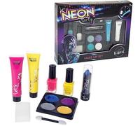 NEON COSMETIC MAKE UP SET GLOW IN DARK LIPSTICK NAIL POLISH FACE PAINT PARTY NEW