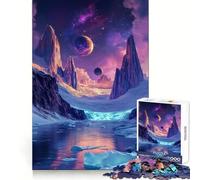 Neon Cosmic Glacier Planet Landscape Jigsaw Puzzles for Adults 1000 Mind Exercise Toy Relax Time Design Assembly (50x75cm)