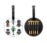 Neon Cyber Black Printed golf tee storage bag - portable design, easy to organize tee