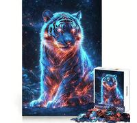 Neon Cyberpunk Tiger 1000 Piece Jigsaw Puzzles for Adults Teenagers Clear Logic Toy Relax Time Perfect Cut Santa Wish Item (38x26cm)