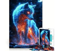 Neon Cyberpunk Wolf 1000 Piece Jigsaw Puzzles for Adults Memory Gain Peaceful Time Design Assembly Premium Gift (50x75cm)