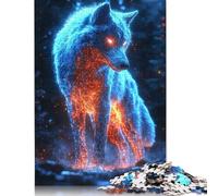Neon Cyberpunk Wolf - Futuristic Glowing Digital Animal Art Puzzle for Adults And Teenagers 500 Pieces Puzzle Adult Jigsaw Puzzle for Adults Teenagers Age 12+ 500pcs (52x38cm)