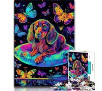 Neon Dachshund 1000 Piece Jigsaw Puzzles for Adults,Help The Brain Exercise Addictive Toys to Cultivate Patience A Work of Art (75x50cm)