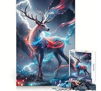 Neon Deer Electric Storm Jigsaw Puzzles for Adults1000 Pieces Focus Brain Toy Relax Time Tight Edge Santa Wish Pick (50x75cm)