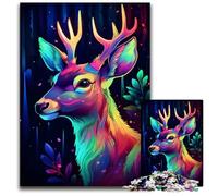 Neon Deer14 1000 Piece Jigsaw Puzzles for Adults Puzzles for Adults Relaxing Entertainment Home Decor 1000 PCS(75x50cm)