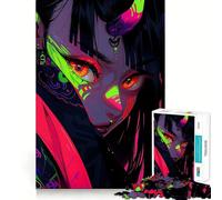 Neon Demon Girl 1000 Piece Jigsaw Puzzle for Teenagers Wise Think Toy Easy Leisure Tight Cut Amazing Present (38x52cm)
