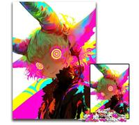 Neon Demon Girl Pc Adults Jigsaw Puzzle Impossible Jigsaw Puzzles for Adults Colorful Home Decor Interactive Family Game 1000 PCS(38x26cm)