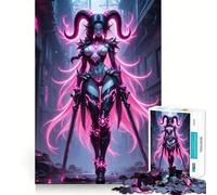 Neon Demon Warrior in Urban Setting 1000 Piece Jigsaws for Adults Mind Exercise Toy Quiet Fun Design Assembly Thoughtful Gift (38x52cm)