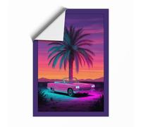 Neon Desert Dreaming Retro Unframed Wall Art Print A2 (59.4×42cm), Wall Decor for Living Room, Bedroom, Office & Home, Art Gift