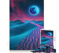 Neon Desert Night Luminescence 1000 Pieces Puzzles for Adults Mind Exercise Toy Peaceful Time Design Assembly Creative Gift (38x52cm)
