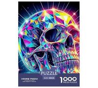 Neon Diamond Skull 1000 Piece Jigsaw Puzzle For Adults Challenging Game Stress Relief Puzzle Cultivate The Spirit of Teamwork for Family Decorations 38x26cm/1000pcs
