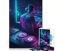 Neon Dj 1000 Piece Jigsaws for Teenagers Brain Workout Toy Easy Leisure Image Assembly Stylish Gift (38x52cm)