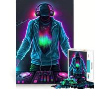 Neon Dj 1000 Pieces Jigsaw Puzzles for Adults Mind Skill Toy Easy Leisure Design Assembly Seasonal Gift (50x75cm)