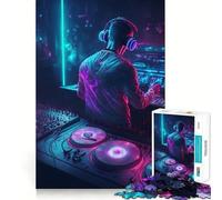 Neon Dj Hard Jigsaw Puzzle for Adults 1000 Pieces Brain Skill Together Fun Exact Edge Creative Gift (50x75cm)