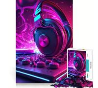 Neon Dj Jigsaw Puzzle for Adults 1000 Pieces Smart Play Toy Indoor Play Clean Cut Perfect Present (38x52cm)
