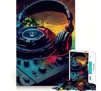 Neon Dj Jigsaw Puzzles 1000 Piece for Adults Smart Game Stress Free Pattern Assembly Warm Surprise (50x75cm)
