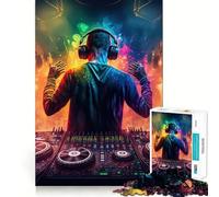 Neon Dj Jigsaw Puzzles for Adults 1000 Pieces Reason Skill Toy Tension Relief Exact Cut Cherished Gift (50x75cm)