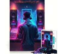 Neon Dj Jigsaw Puzzles for Teenagers 1000 Piece Logic Toy Family Joy Precision Cut (50x75cm)