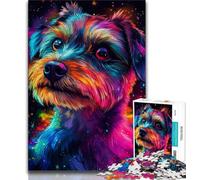 Neon Dog Adult Jigsaw Puzzles 1000,Learning Educational Toys Family Games with Matching Poster And Trivia Sheet (50x75cm)