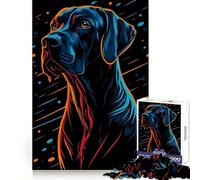 Neon Dog Portrait Jigsaw Puzzles 1000 Piece for Adults Memory Boost Indoor Fun Pattern Assembly (38x26cm)