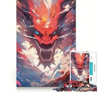 Neon Dragon Colorful Anime 1000 Adult Pieces Jigsaw Puzzle Brain Teaser Calm Escape Pattern Assembly Santa Wish Gift (38x52cm)