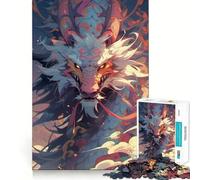 Neon Dragon Colorful Anime 1000 Pieces Jigsaw Puzzles for Adults Brain Workout Toy Stress Free Art Assembly Festival Gift (38x26cm)