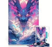 Neon Dragon Colorful Anime 1000 Pieces Puzzles for Adults Mind Exercise Toy Peaceful Time Design Assembly Creative Gift (38x26cm)