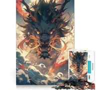 Neon Dragon Colorful Anime Jigsaw Puzzle for Adults 1000 Pieces Mind Play Relaxing Fun Clean Edge Art Collection Piece (50x75cm)