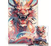 Neon Dragon Colorful Anime Jigsaw Puzzle for Adults 1000 Pieces Smart Play Toy Indoor Play Clean Cut Perfect Present (50x75cm)