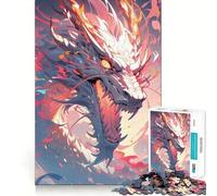 Neon Dragon Colorful Anime Jigsaw Puzzles for Teenagers 1000 Pieces Logic Toy Casual Fun Precision Cut Heartfelt Gift (38x52cm)