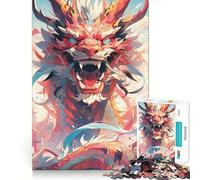 Neon Dragon Colorful Anime Puzzles for Teenagers 1000 Pieces Brain Workout Toy Cozy Relax Image Assembly Warm Surprise (38x26cm)